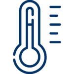 Ein Thermometer mit Markierungen, das Temperaturveränderungen anzeigt. Symbolisiert Klimakontrolle oder Wetterveränderungen.